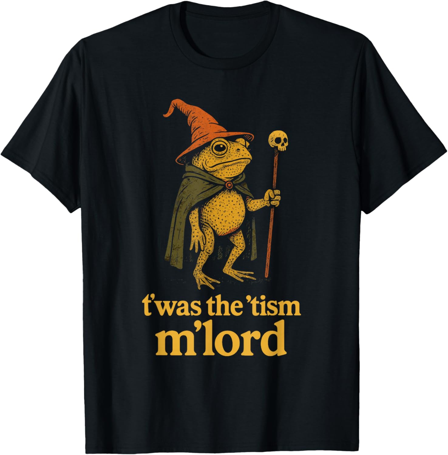 Funny Meme TWAS The Tism M Lord Frog Wizard Graphic Tee Kids T-Shirt