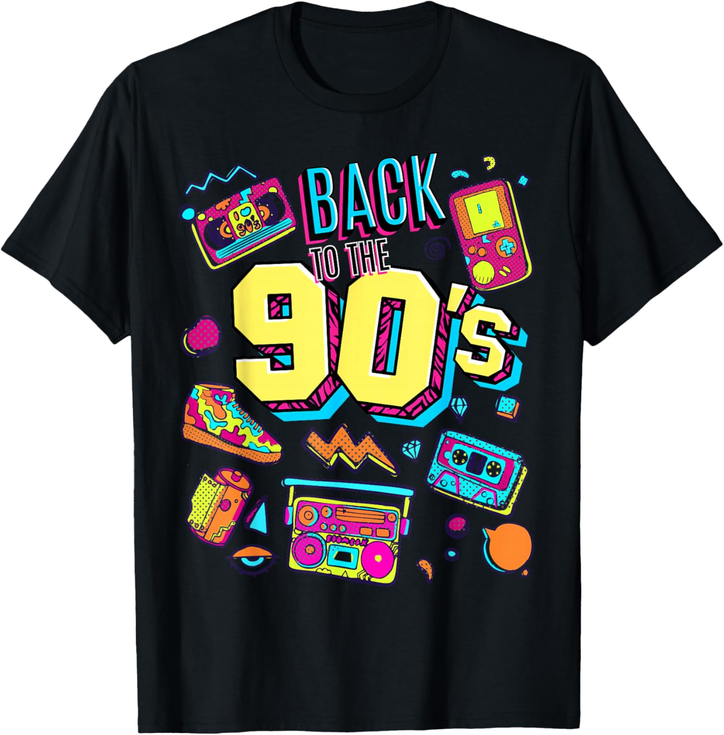 Men's Women's Kids Vintage Retro Back to 90's Graphic Design T-Shirt