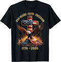 1776-2026 Eagle 250 Years of Freedom Patriot American T-Shirt