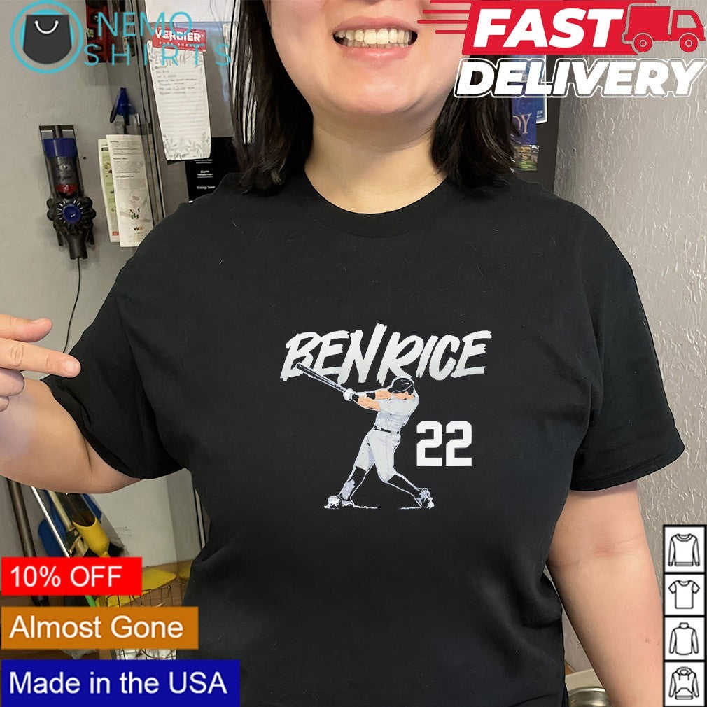 Ben Rice 22 New York Yankees slugger swing shirt