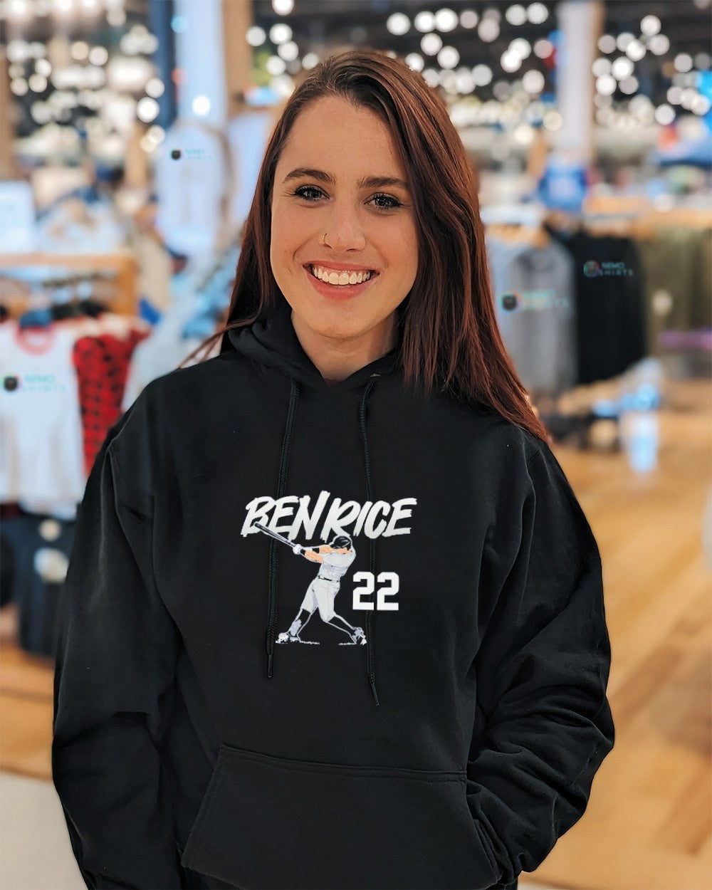 Ben Rice 22 New York Yankees slugger swing shirt