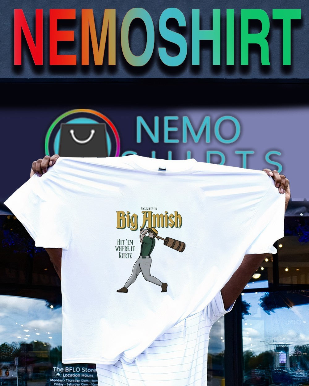 Big Amish Nick Kurtz Athletics hit ’em where it Kurtz shirt