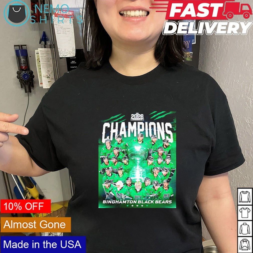 Binghamton Black Bears 2026 Commissioner’s Cup Champions trophy shirt