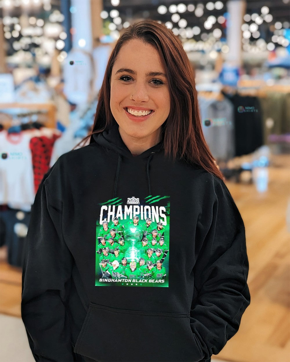 Binghamton Black Bears 2026 Commissioner’s Cup Champions trophy shirt