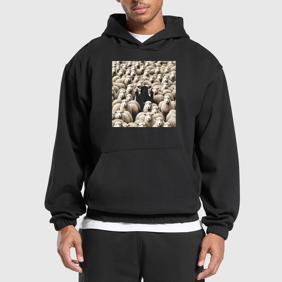Black Sheep Flipping Off Shirt