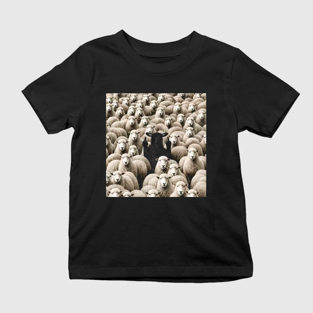 Black Sheep Flipping Off Shirt