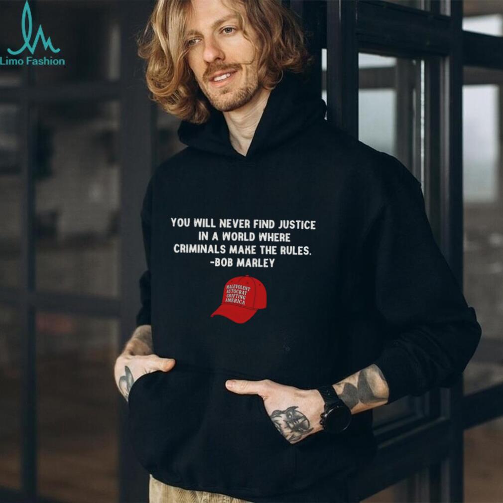 Bob Marley Criminals Make The Rules Red Cap Justice Shirt