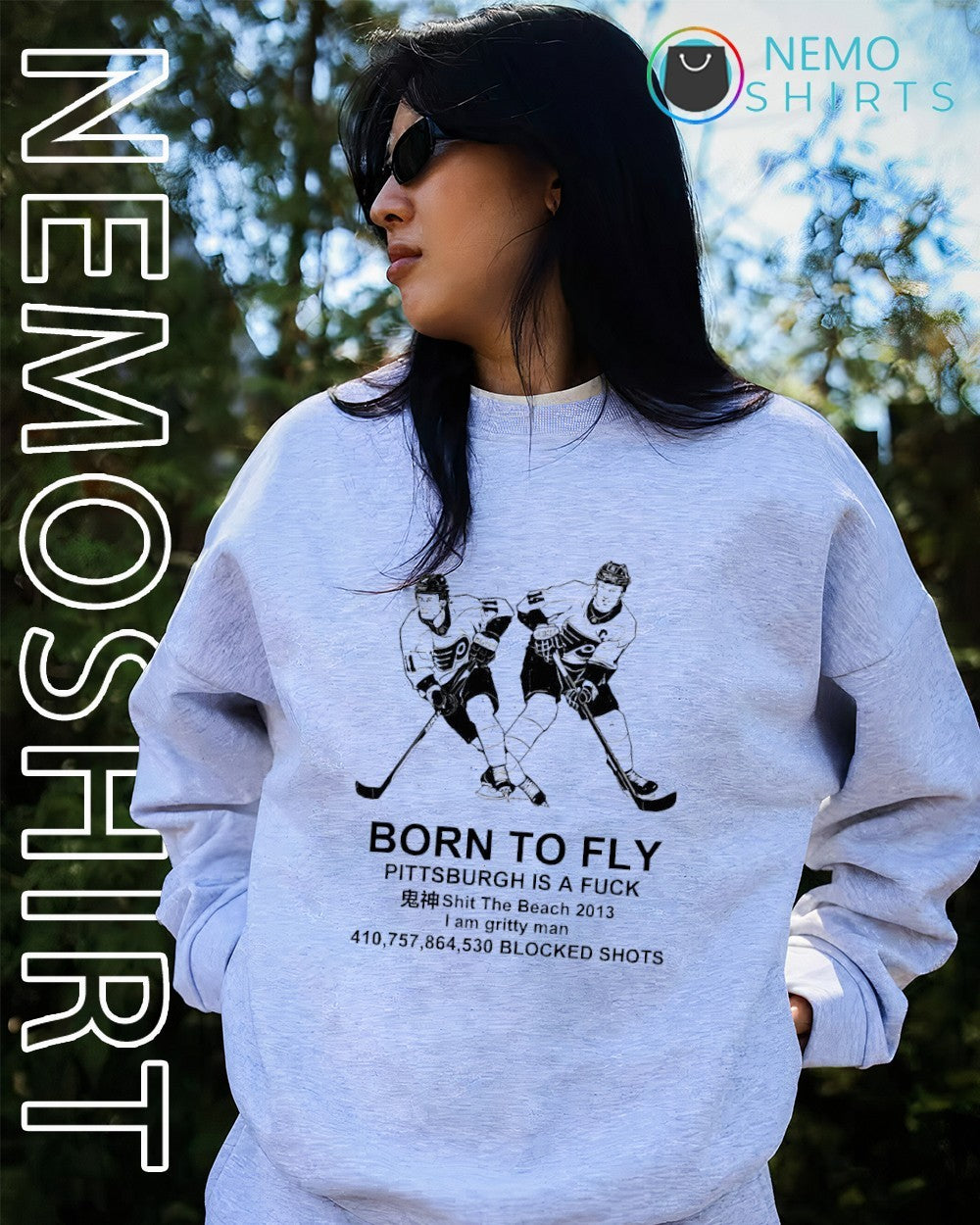 Born to fly and Pittsburgh is a fuck Philadelphia Flyers hockey player shirt