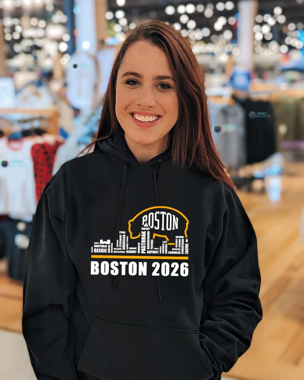 Boston Bruins 2026 logo city names shirt