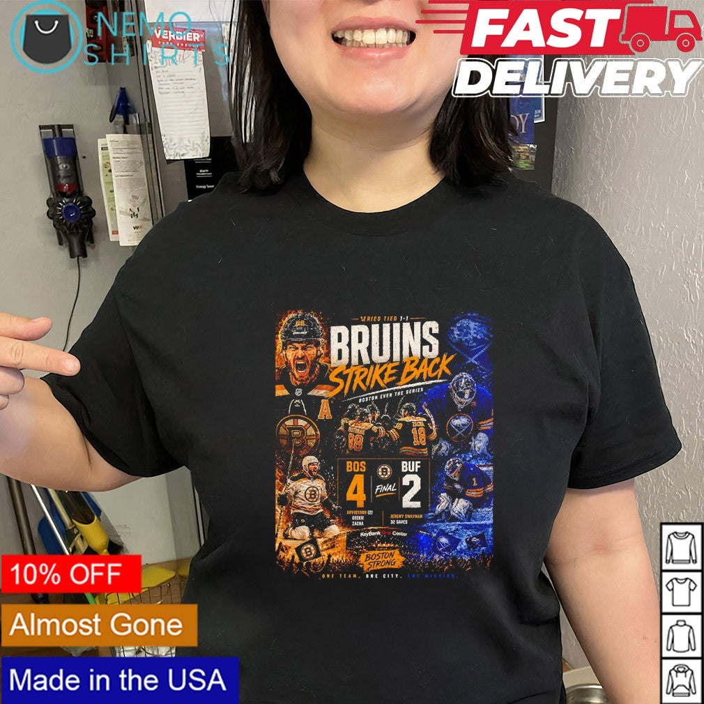 Boston Bruins defeated Buffalo Sabres score of 4-2 strike back shirt