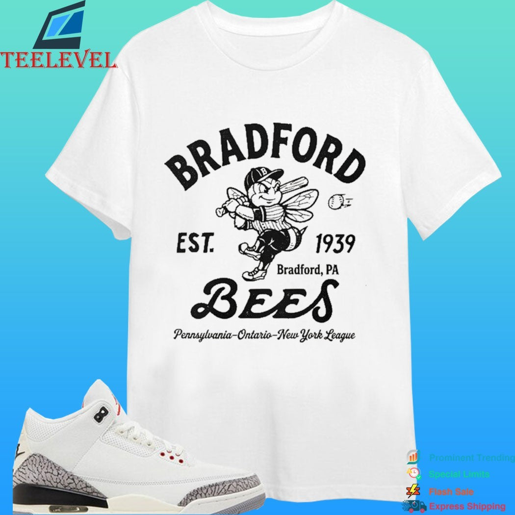 Bradford Bees Baseball Bradford Pa Est 1939 Pennsylvania Ontario New York League Shirt