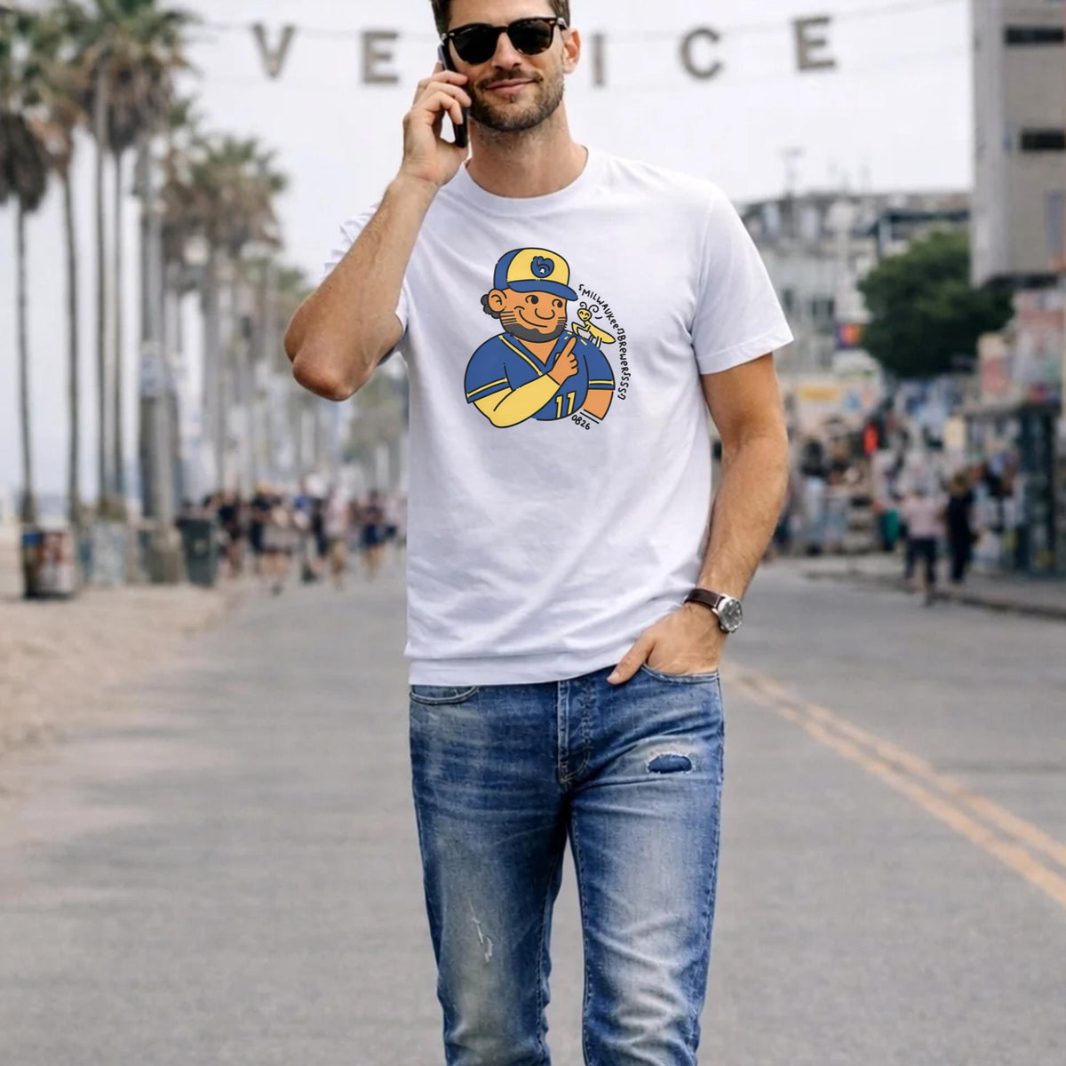 Brewers Jackson Chourio Cartoon Baseball Shirt