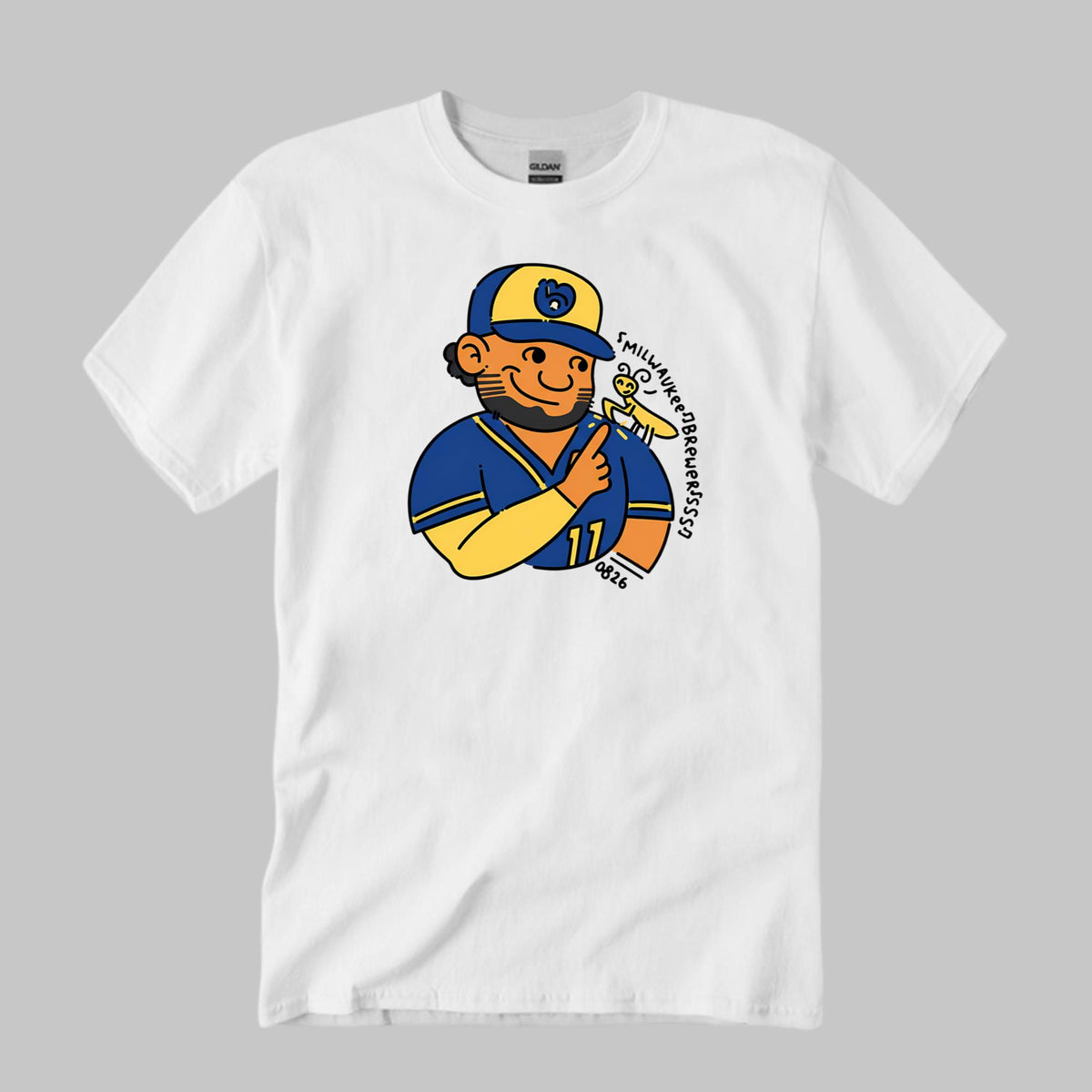 Brewers Jackson Chourio Cartoon Baseball Shirt
