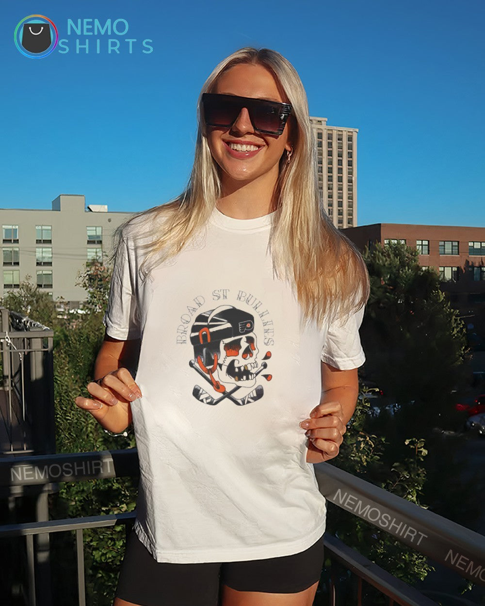 Broad st Bullies Philadelphia Flyers skull shirt