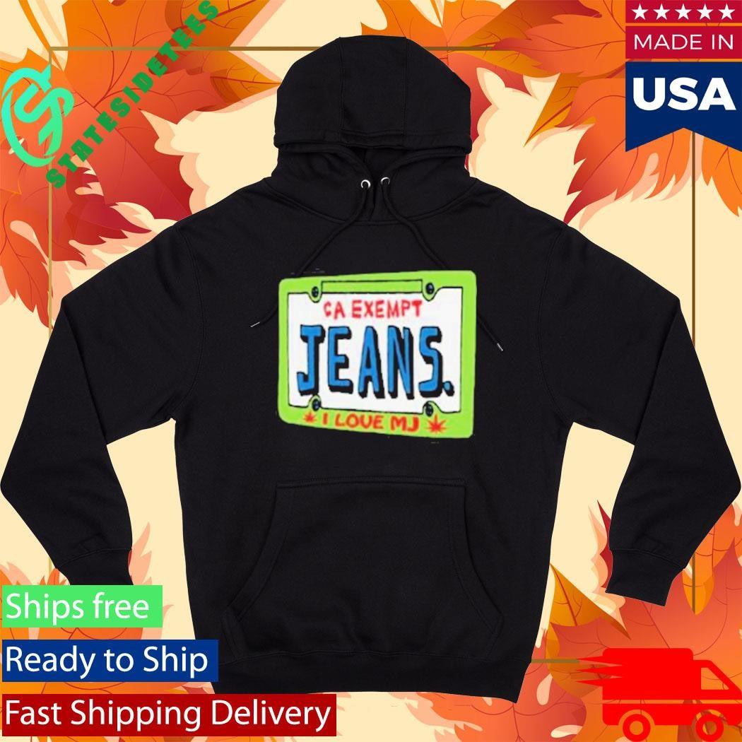 CA Exempt Jeans I Love Mj Car Plate Shirt