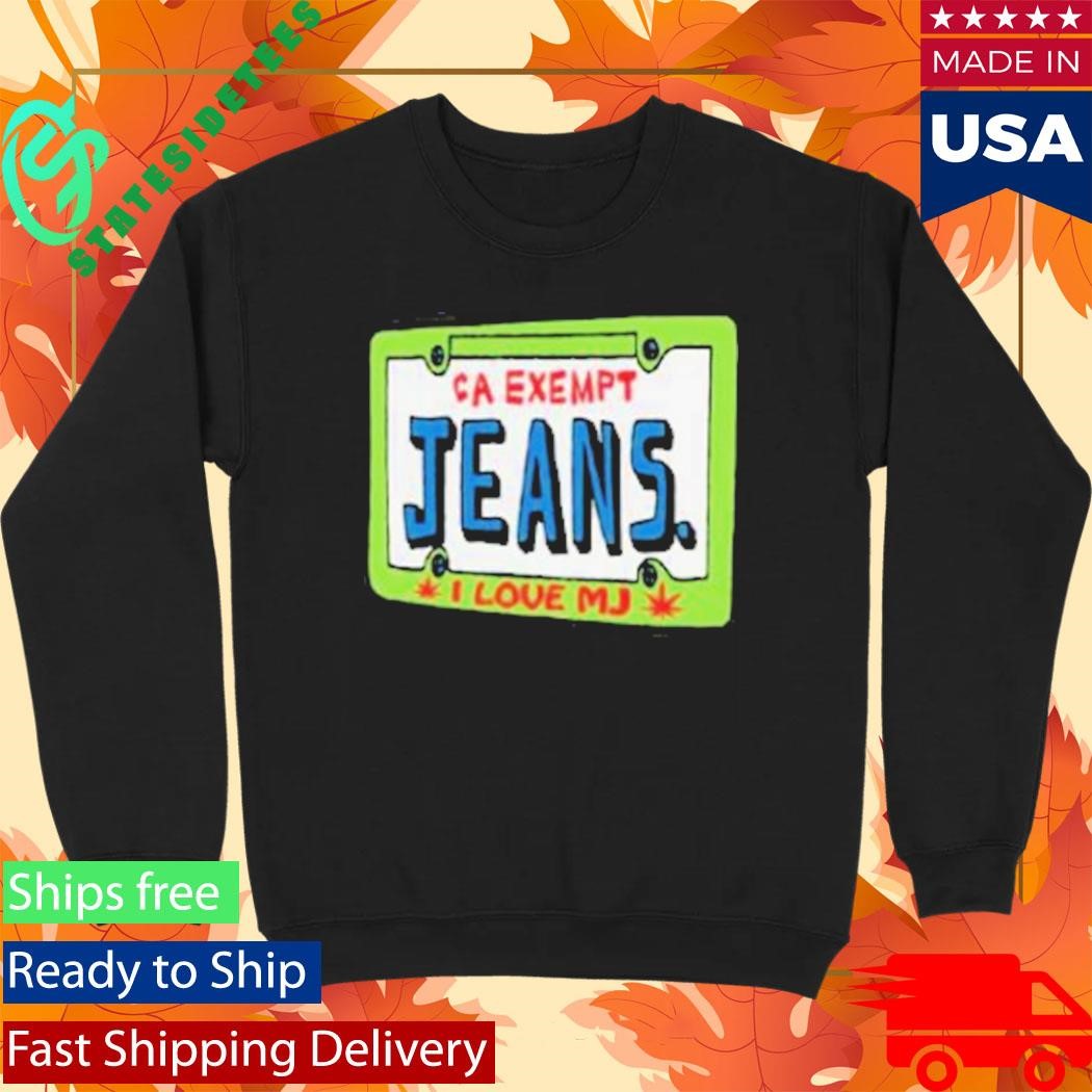 CA Exempt Jeans I Love Mj Car Plate Shirt