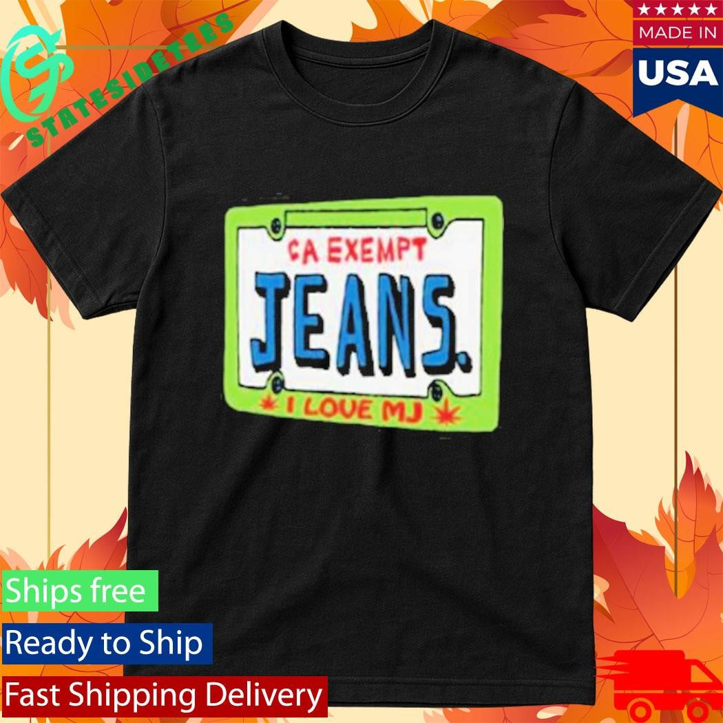 CA Exempt Jeans I Love Mj Car Plate Shirt