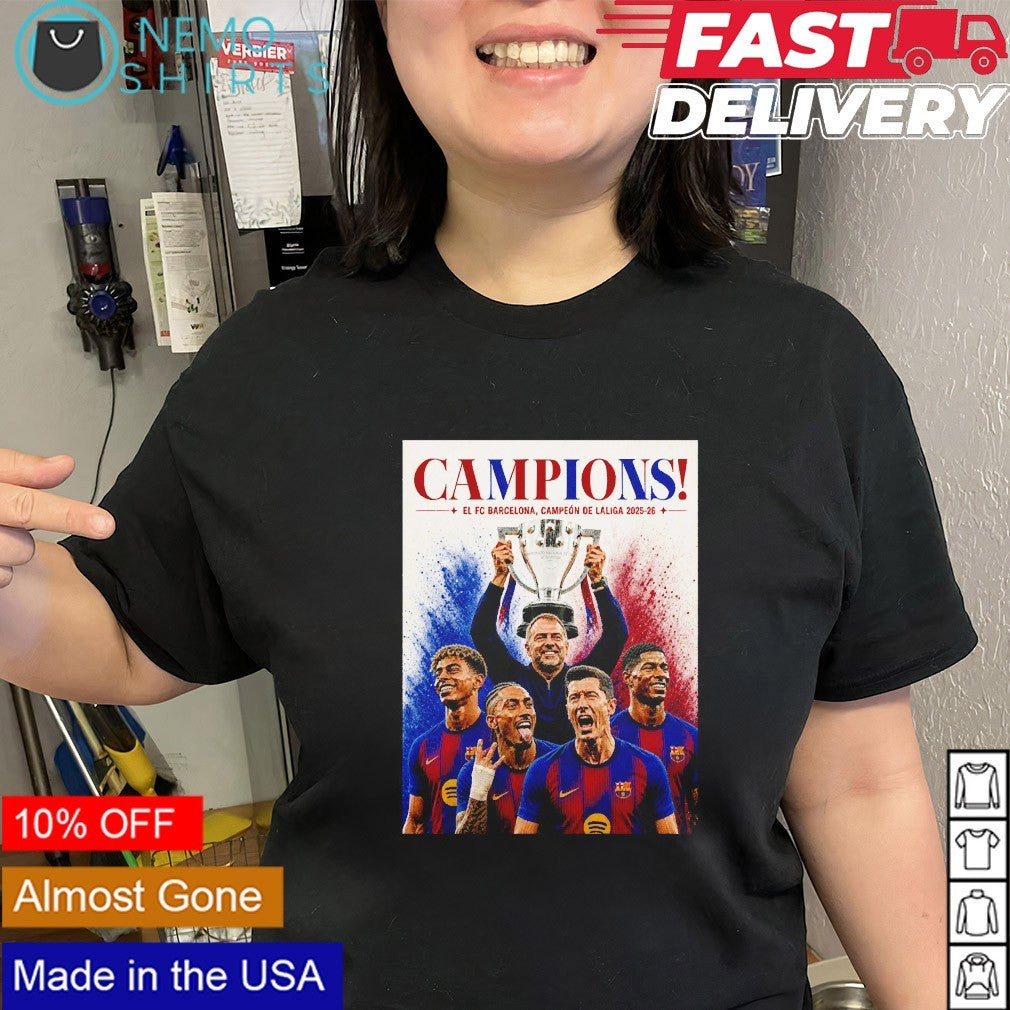 Campions El FC Barcelona campeon de La Liga 2025 26 shirt