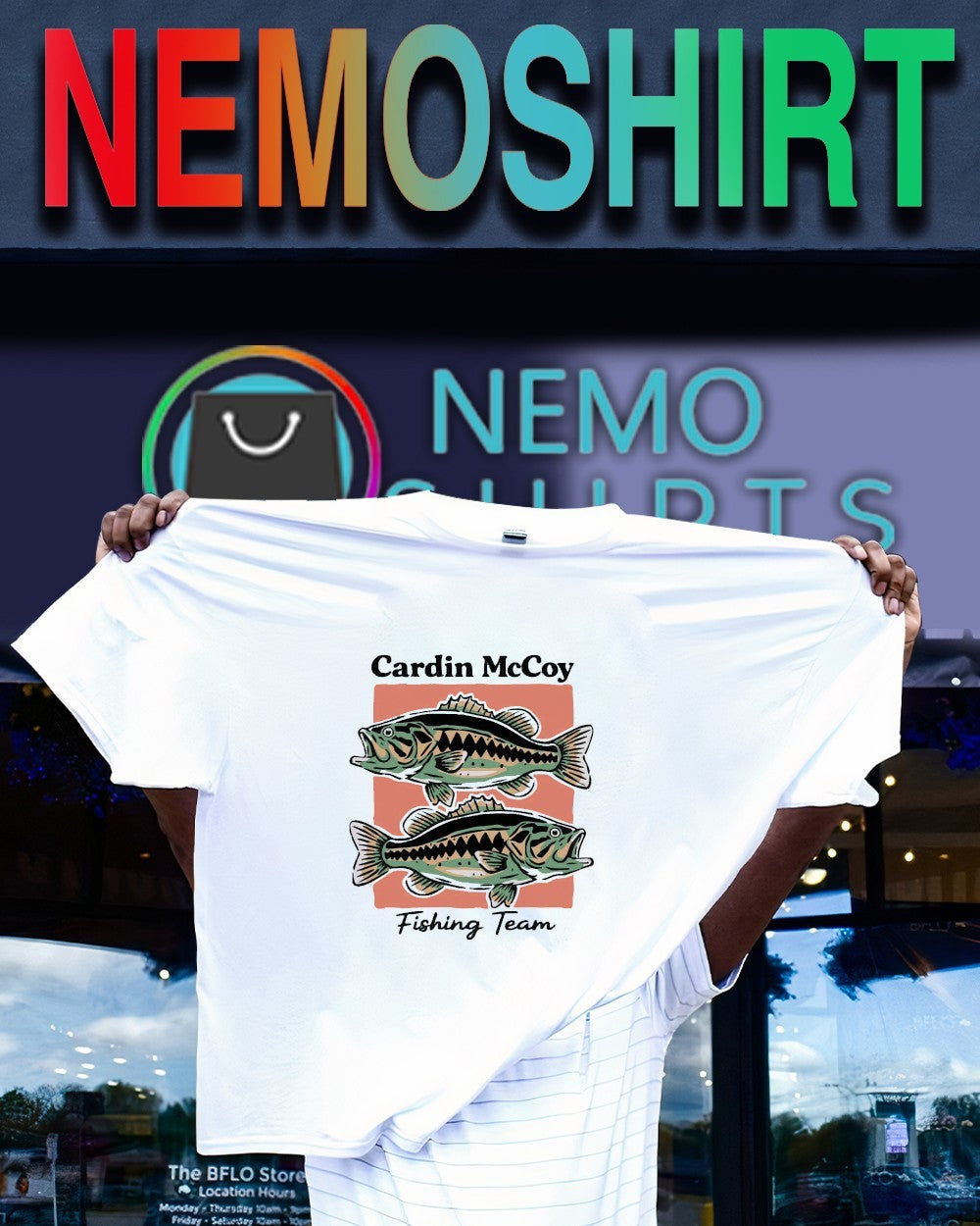 Cardin McCoy fishing team shirt