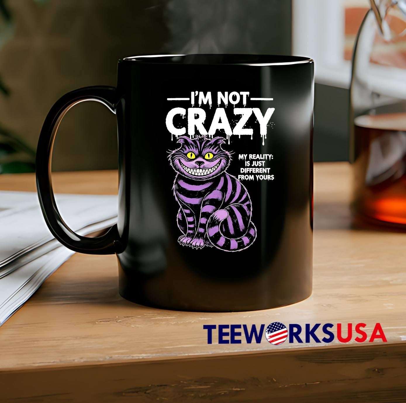 Cat purple I’m Not Crazy My Reality Is Different from Yours shirt