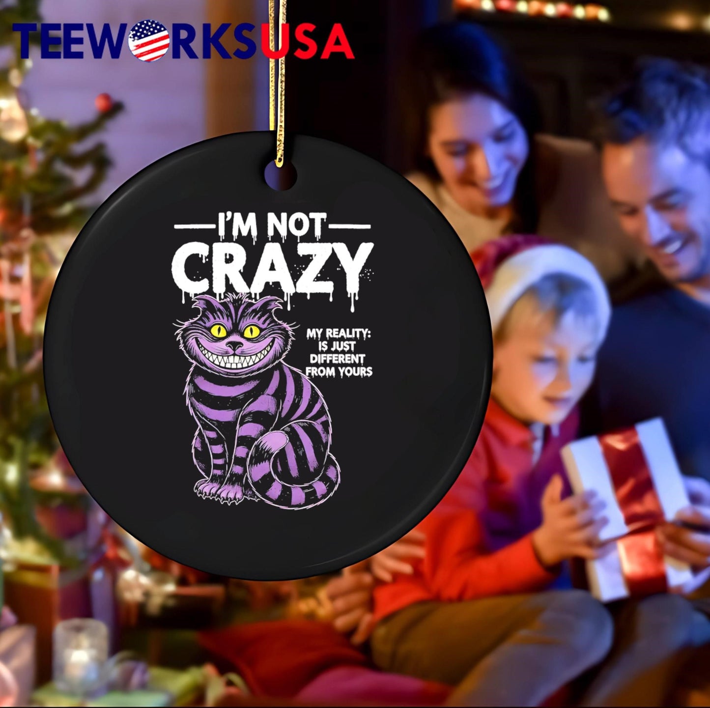 Cat purple I’m Not Crazy My Reality Is Different from Yours shirt