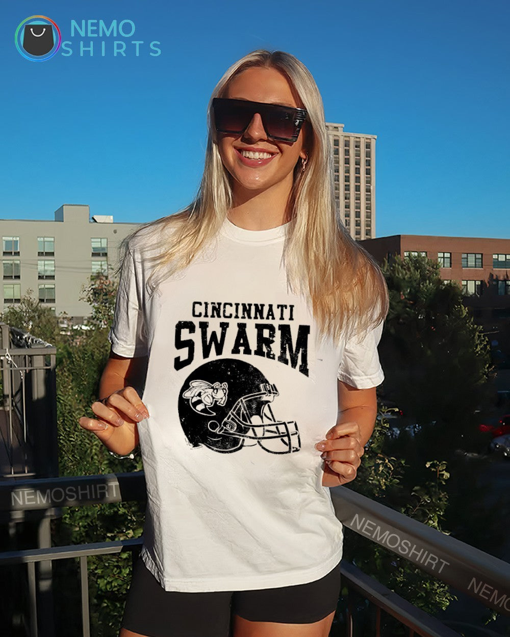 Cincinnati Swarm Hornet football helmet shirt