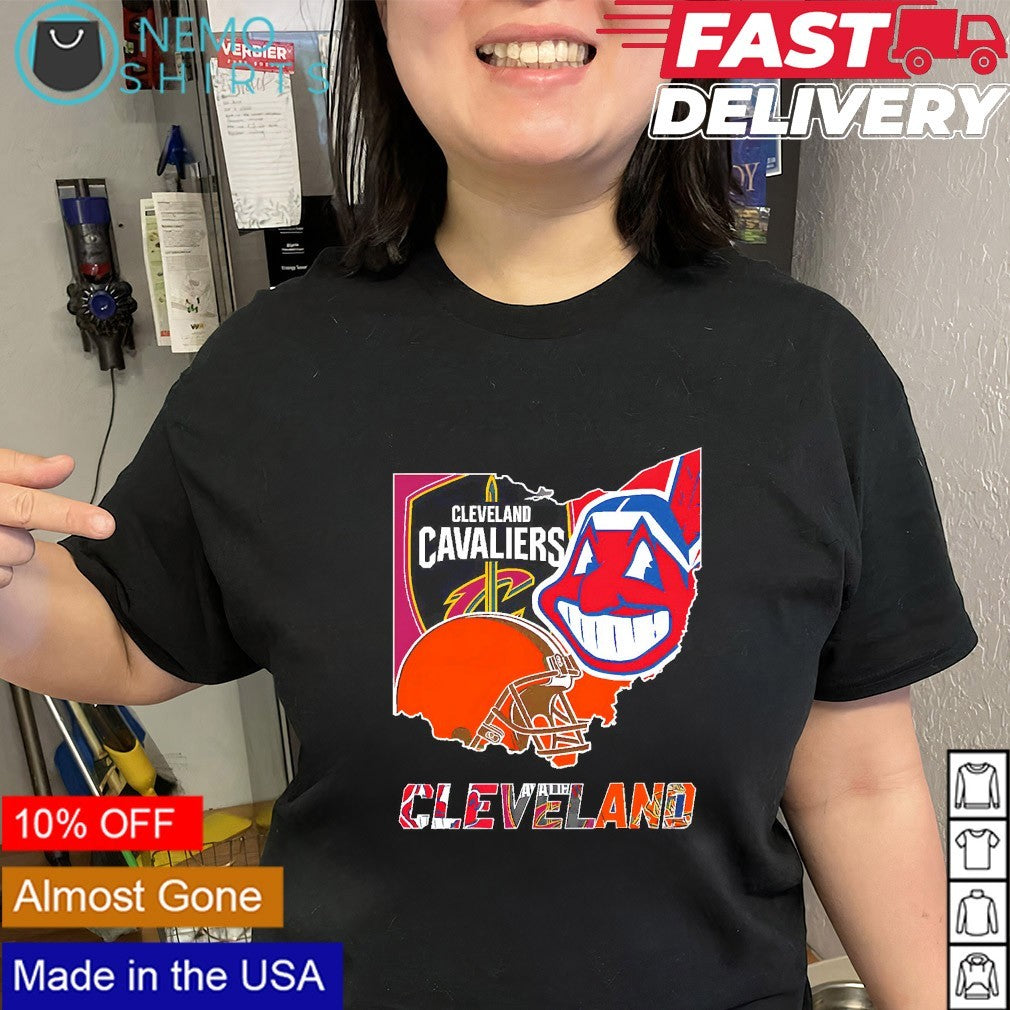 Cleveland sports teams Cavaliers Browns and Guardians logo shirt