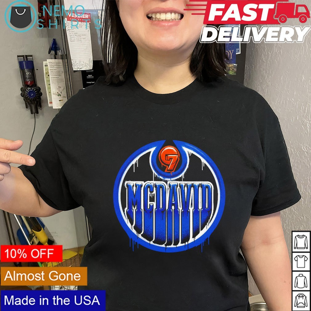 Connor McDavid 97 Edmonton Oilers NHL logo shirt