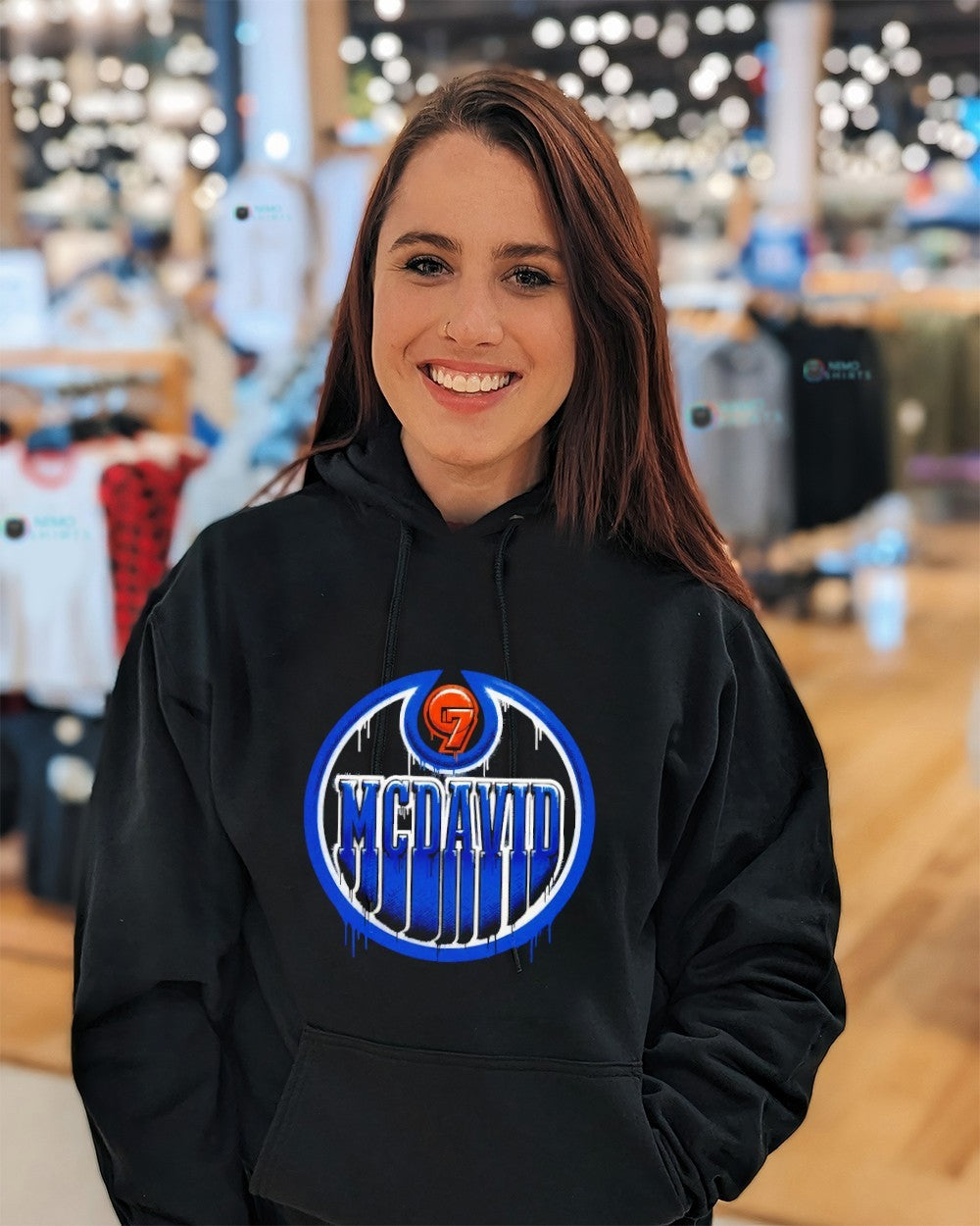 Connor McDavid 97 Edmonton Oilers NHL logo shirt