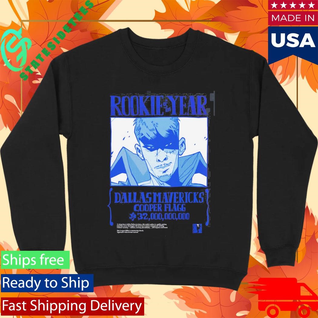 Cooper Flagg Dallas Mavericks Rookie Of The Year Bounty Wanted T-Shirt