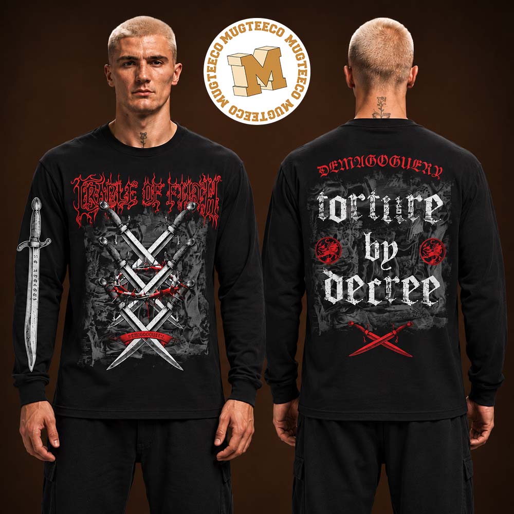 Cradle of Filth Merch Tee Vintage Demagoguery Two Sided Unisex Black Long Sleeve Shirt