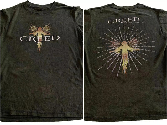Creed 1999 Human Clay Tour Side Concert Cites Tour Black Reprint Tee (1)