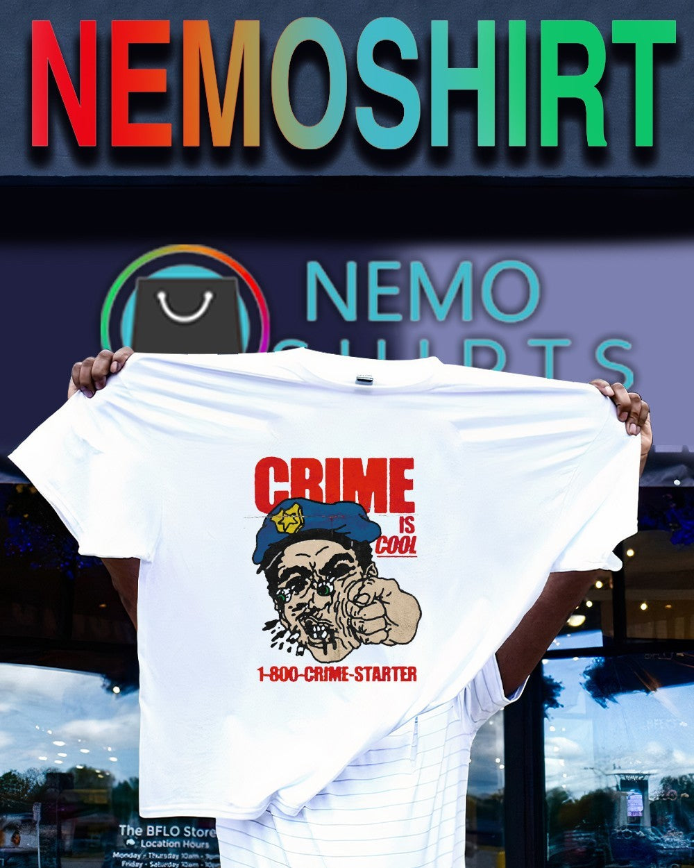 Crime is cool 1800 crime starter shirt