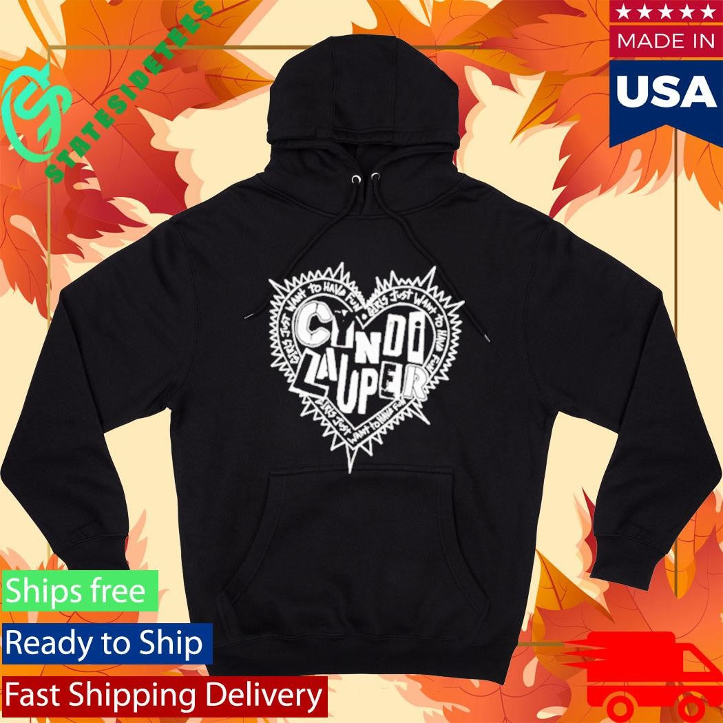 Cyndi Lauper Faded Black Punk Heart Shirt
