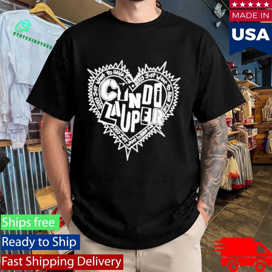 Cyndi Lauper Faded Black Punk Heart Shirt