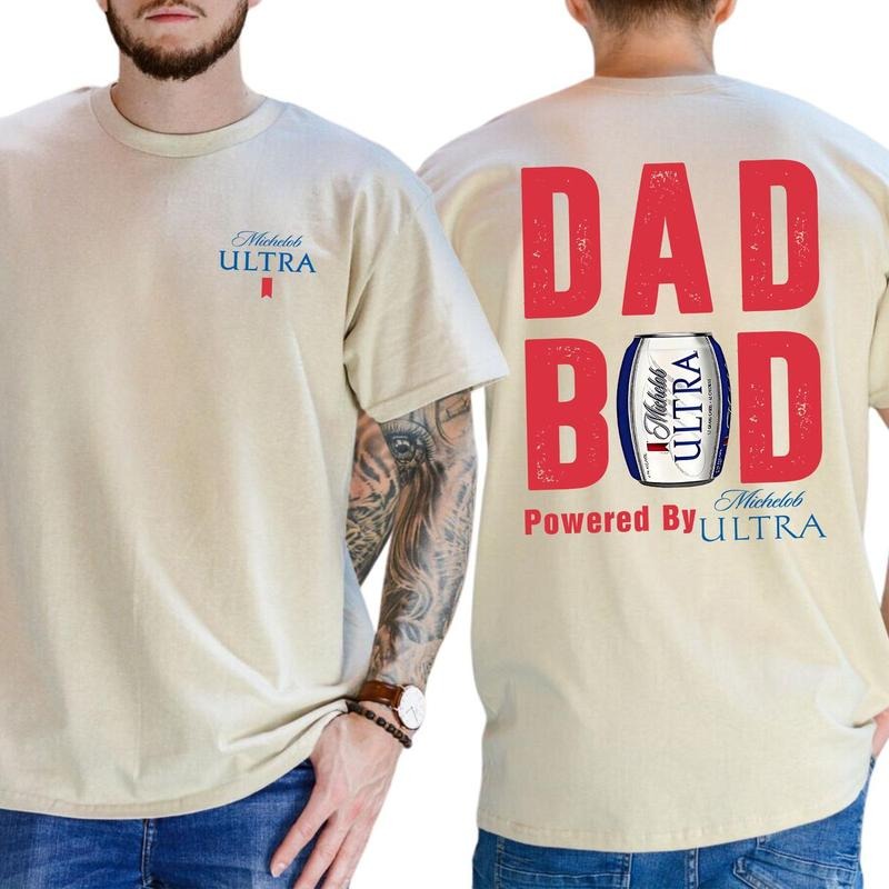 Dad Bod Powered Michelob Ultra Sided Drink Summer Beer Drinking Daddy Fog Fabric Casual Wb Shield (1)