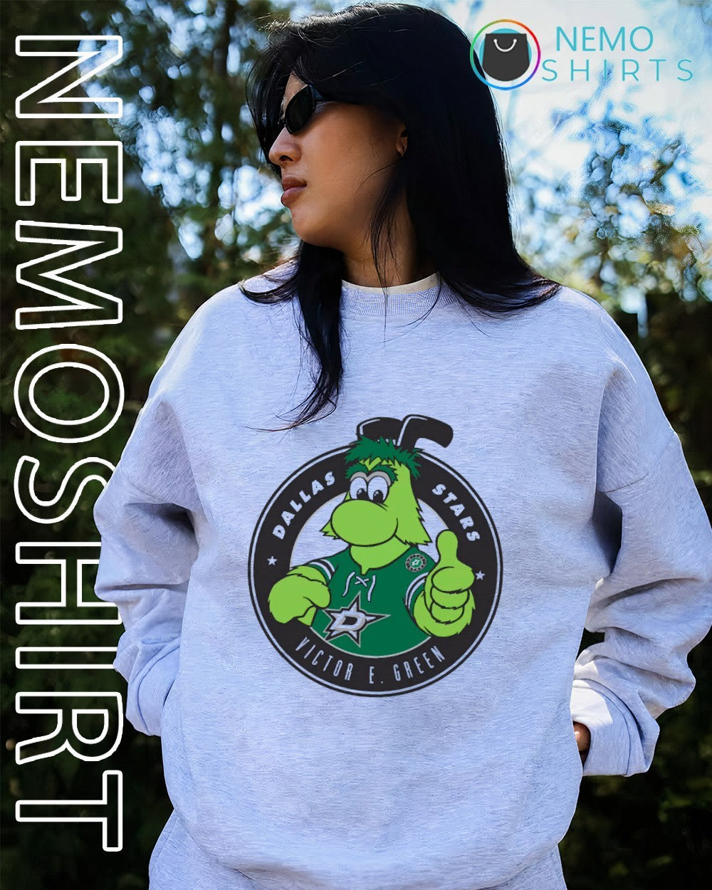 Dallas Stars Victor E Green mascot shirt