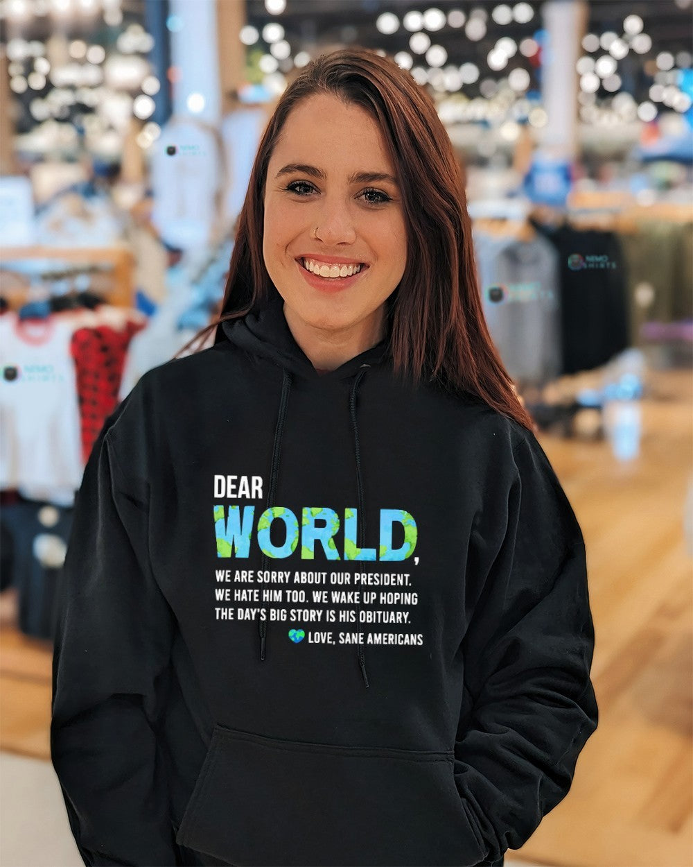Dear world we are sorry about our president love sane Americans shirt