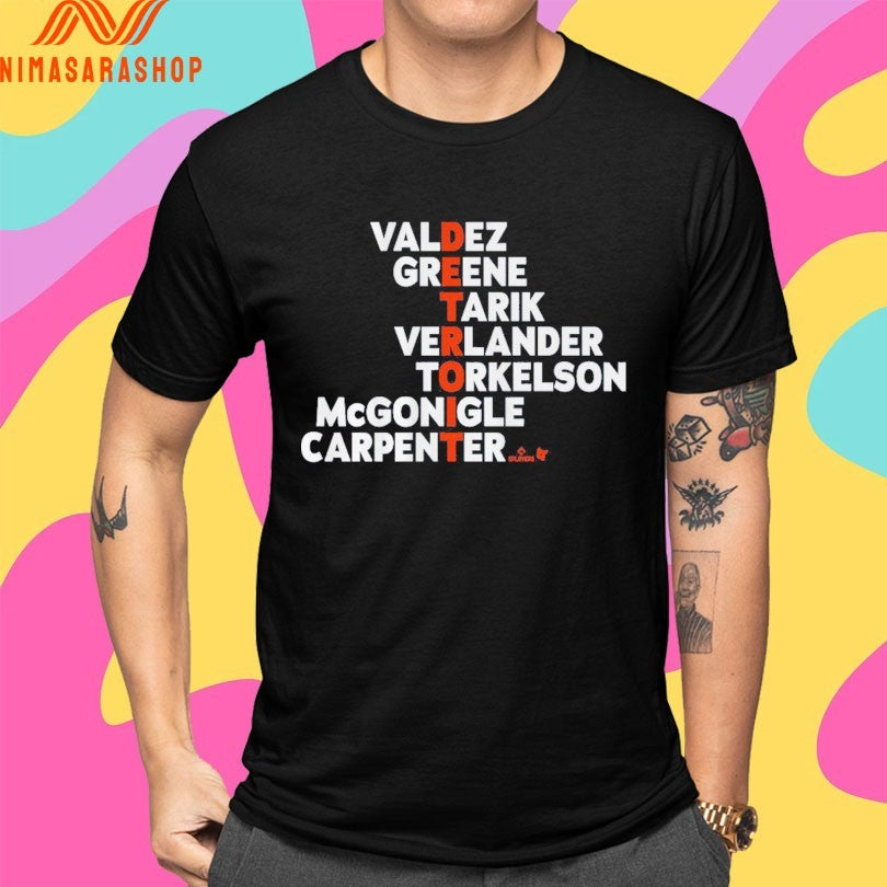 Detroit Names 2026 Valdez Greene Tarik Verlander Torkelson Mcgonigle Carpenter Shirts
