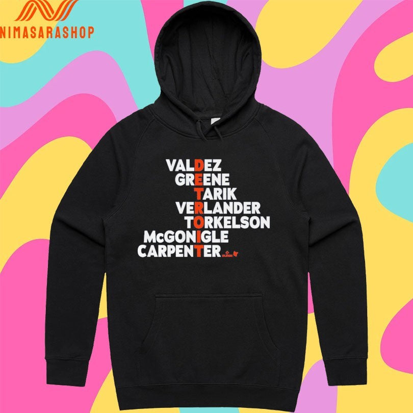 Detroit Names 2026 Valdez Greene Tarik Verlander Torkelson Mcgonigle Carpenter Shirts