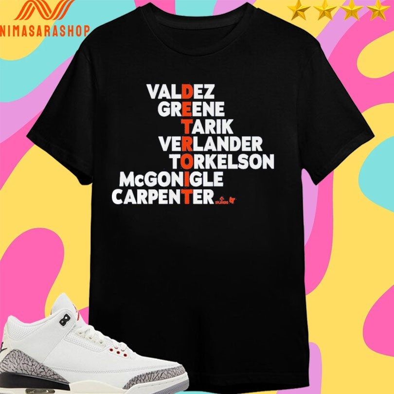Detroit Names 2026 Valdez Greene Tarik Verlander Torkelson Mcgonigle Carpenter Shirts