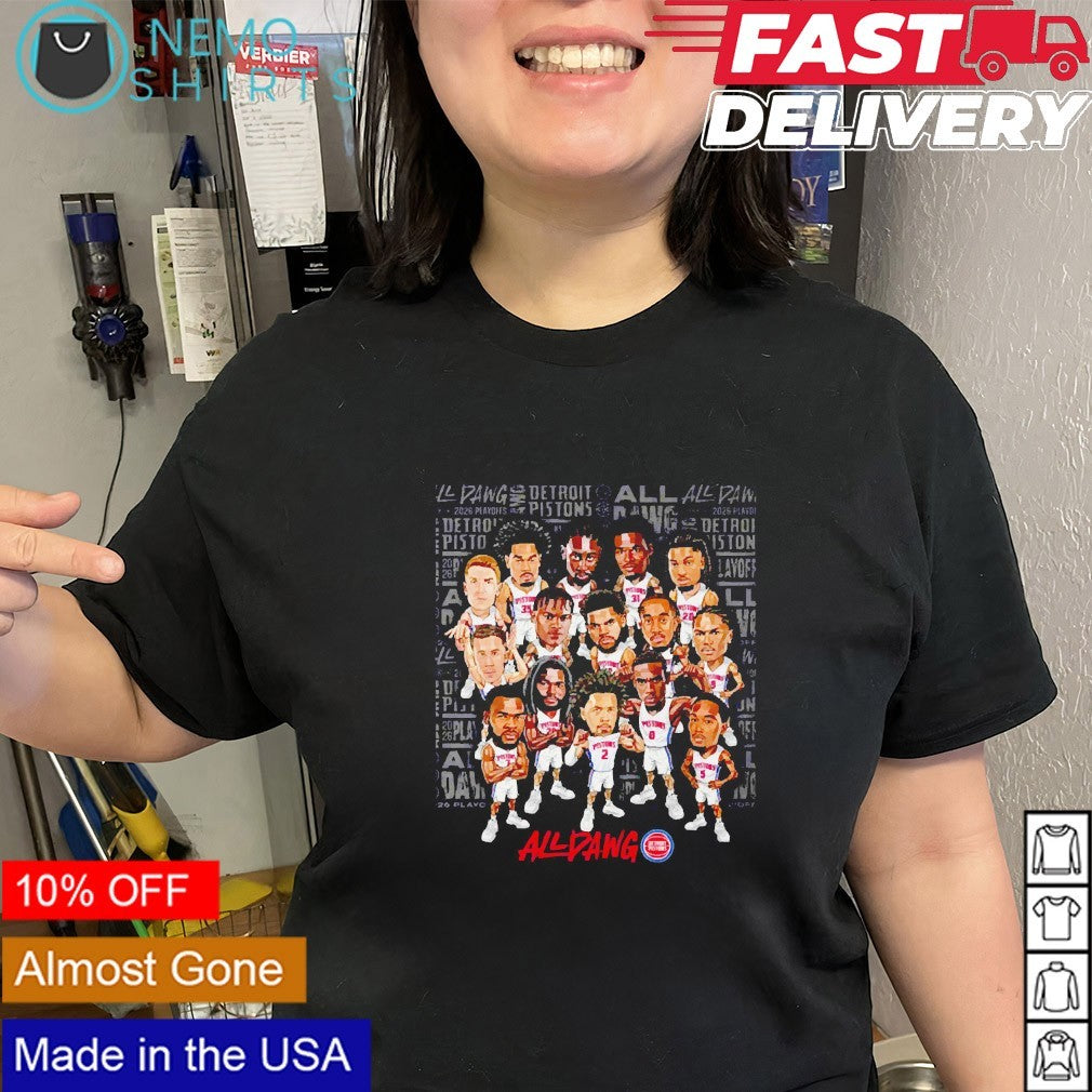 Detroit Pistons all dawg Playoffs ’26 players caricature shirt