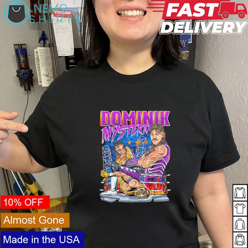 Dominik Mysterio wrestling cartoon graphic shirt