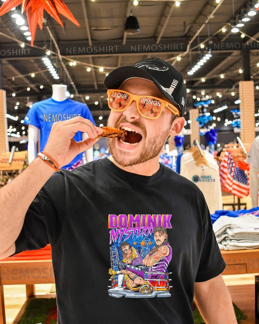 Dominik Mysterio wrestling cartoon graphic shirt