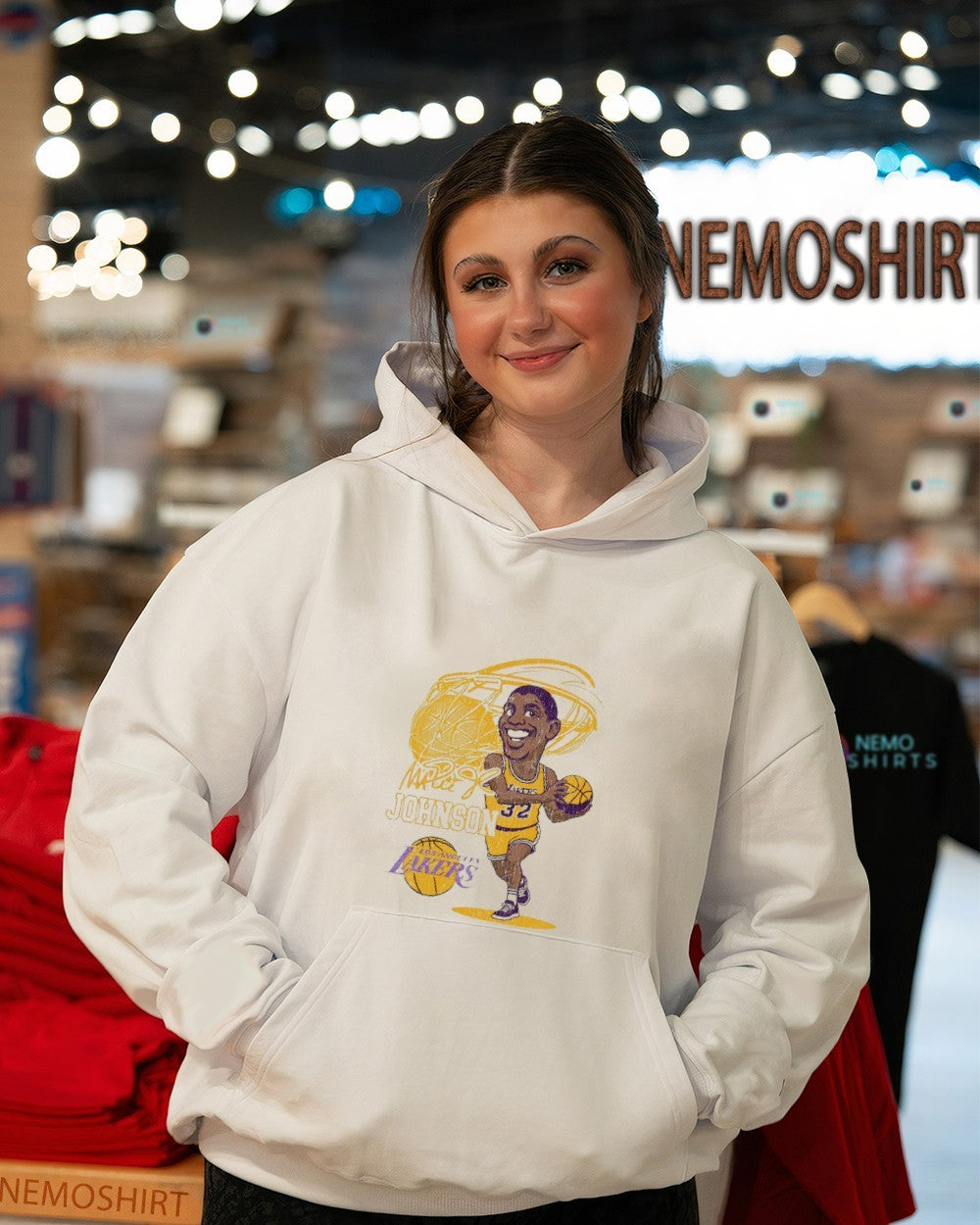 Eddie Johnson Los Angeles Lakers caricature graphic shirt