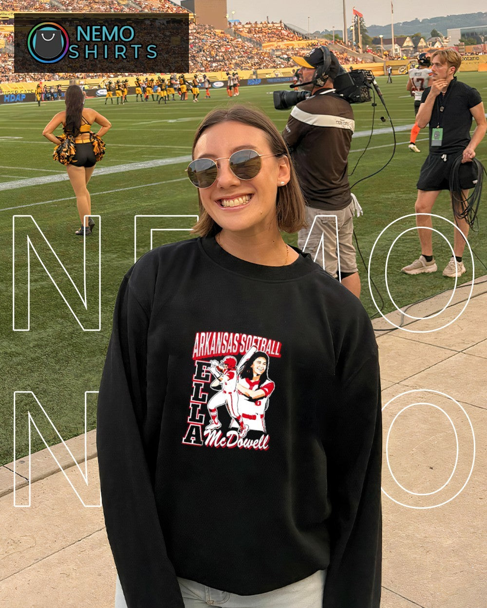 Ella McDowell Arkansas softball player graphic shirt