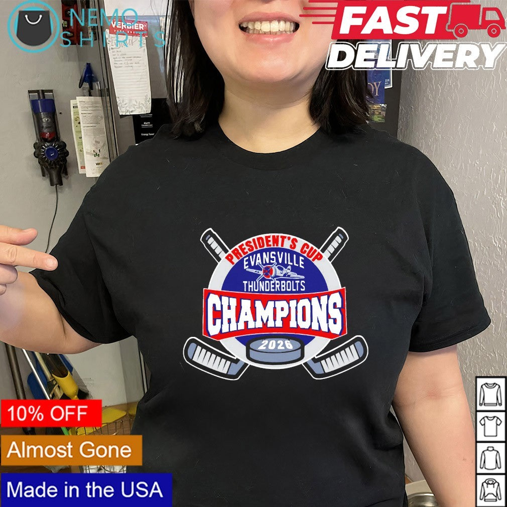 Evansville Thunderbolts 2026 President’s Cup champions shirt