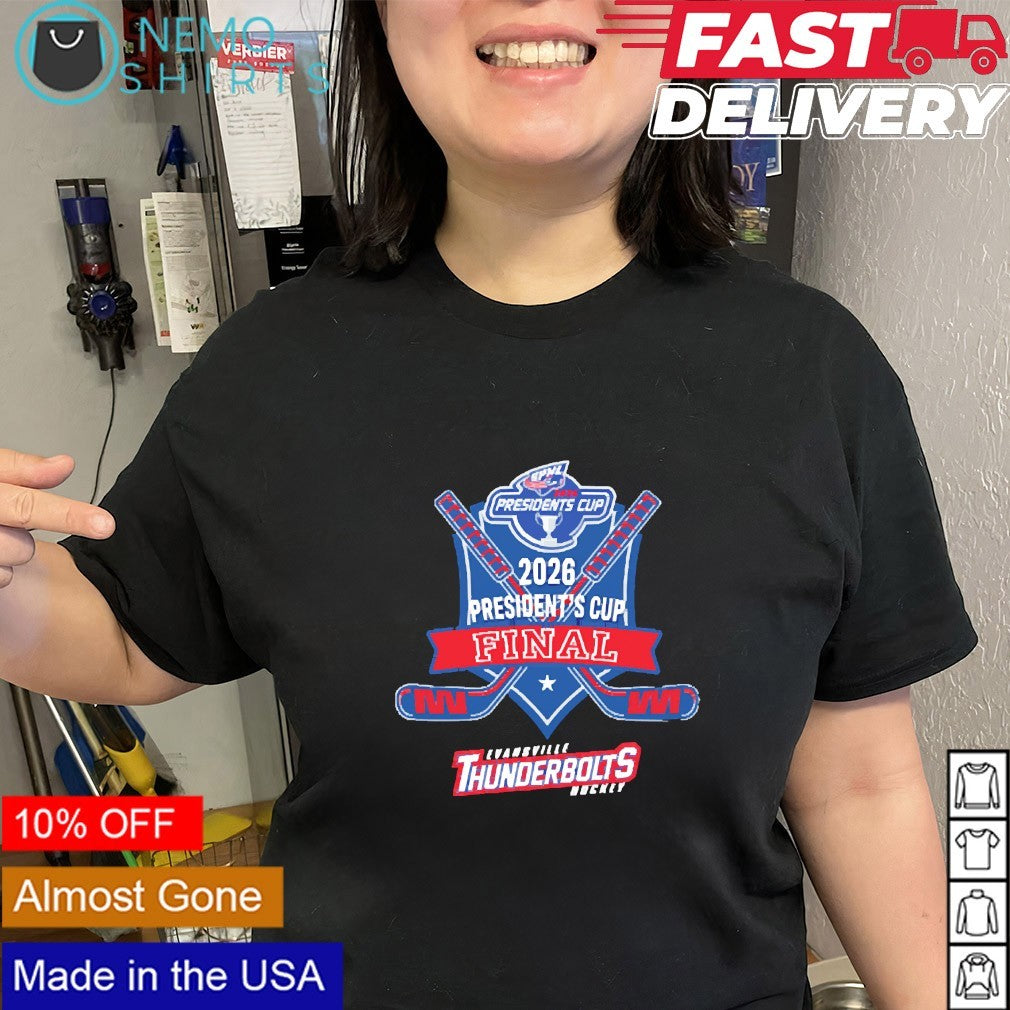 Evansville Thunderbolts hockey 2026 SPHL President’s Cup Final shirt