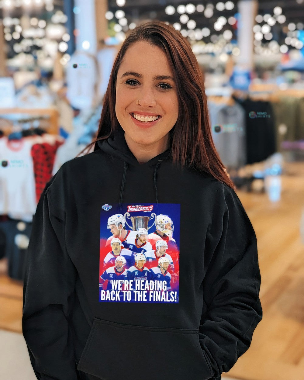 Evansville Thunderbolts hockey we’re heading back to the finals shirt