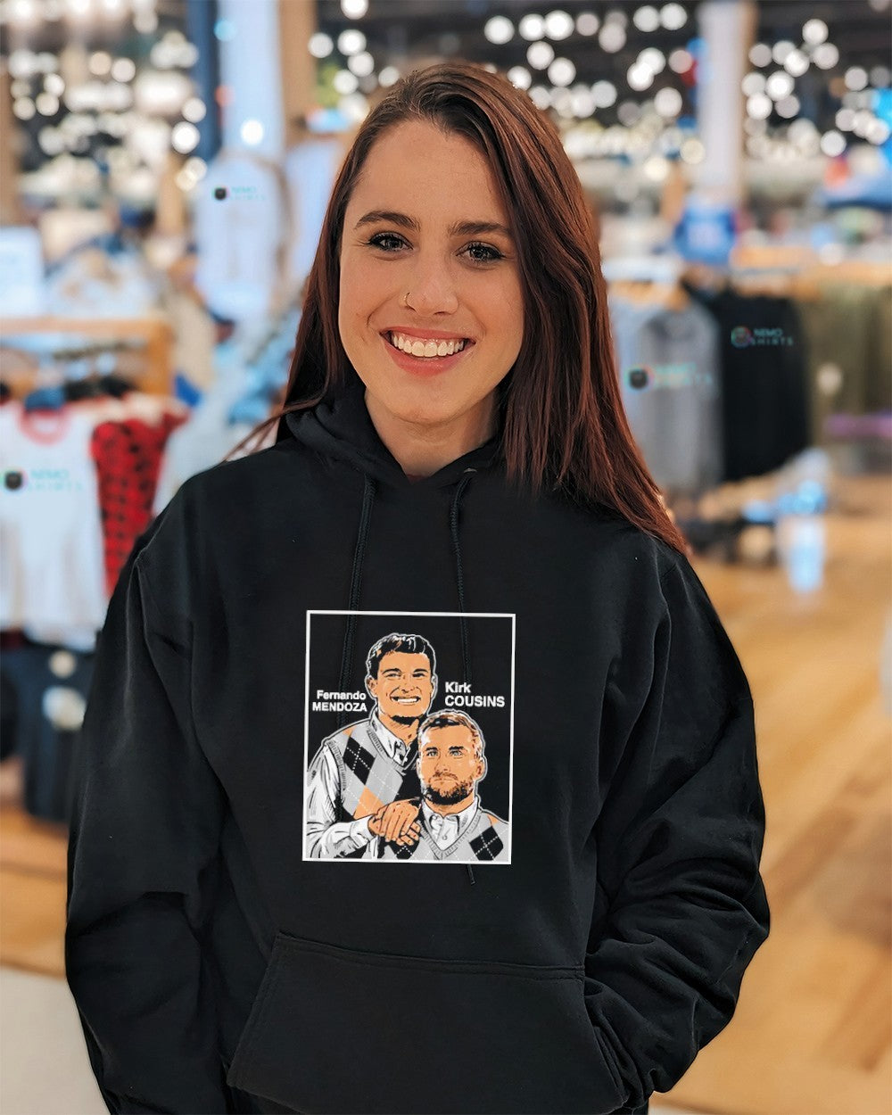 Fernando Mendoza and Kirk Cousins Raiders family portrait shirt